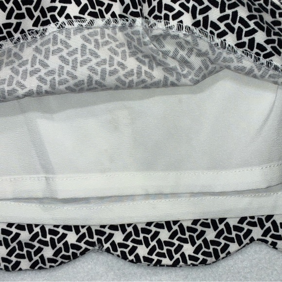 Talbots Skirt Womens 14 White Black Geometric Pencil Lined Career Scalloped Hem - Picture 5 of 7